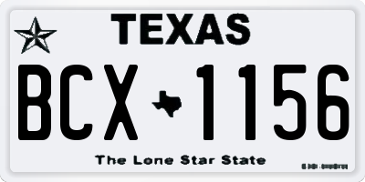 TX license plate BCX1156