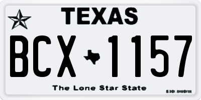 TX license plate BCX1157