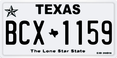 TX license plate BCX1159