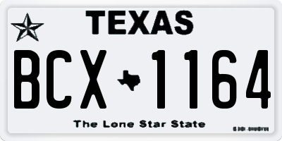 TX license plate BCX1164