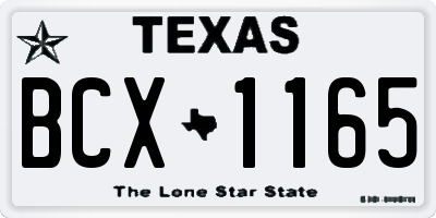 TX license plate BCX1165