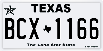 TX license plate BCX1166