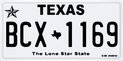 TX license plate BCX1169