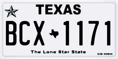 TX license plate BCX1171