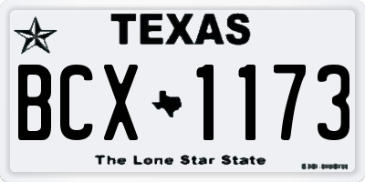 TX license plate BCX1173