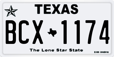 TX license plate BCX1174