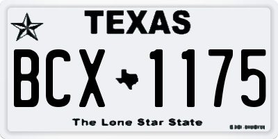 TX license plate BCX1175