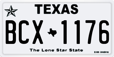 TX license plate BCX1176