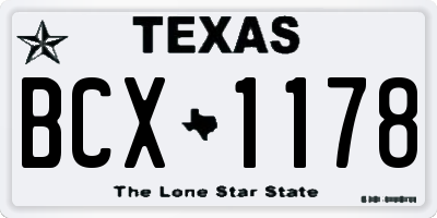 TX license plate BCX1178