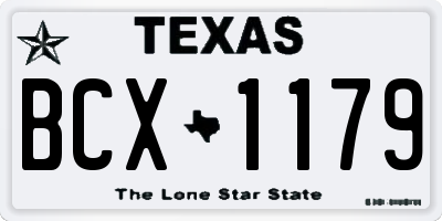 TX license plate BCX1179
