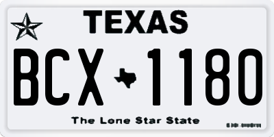 TX license plate BCX1180