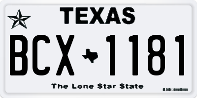 TX license plate BCX1181