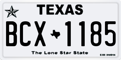 TX license plate BCX1185