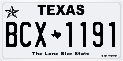 TX license plate BCX1191