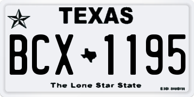 TX license plate BCX1195
