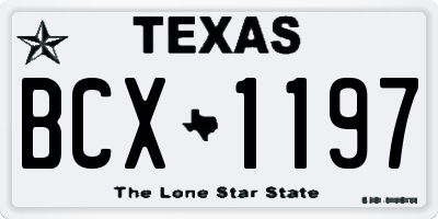 TX license plate BCX1197