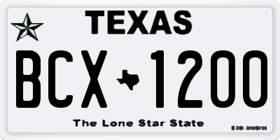 TX license plate BCX1200