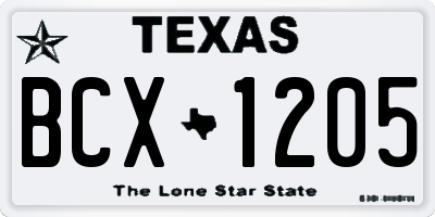 TX license plate BCX1205