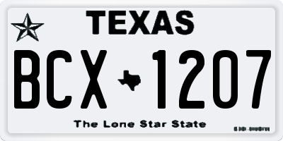 TX license plate BCX1207