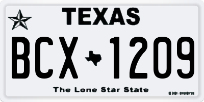 TX license plate BCX1209