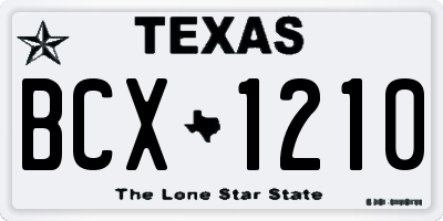 TX license plate BCX1210