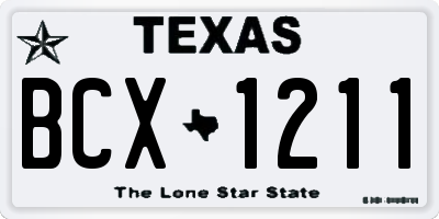 TX license plate BCX1211