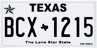 TX license plate BCX1215