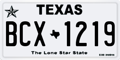 TX license plate BCX1219