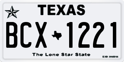 TX license plate BCX1221