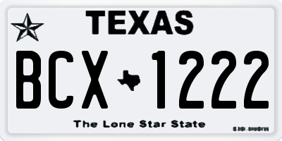 TX license plate BCX1222