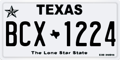 TX license plate BCX1224