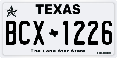 TX license plate BCX1226