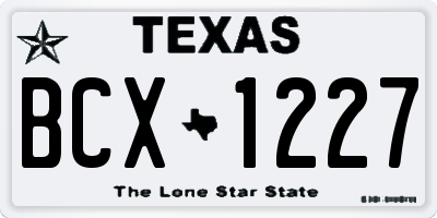 TX license plate BCX1227