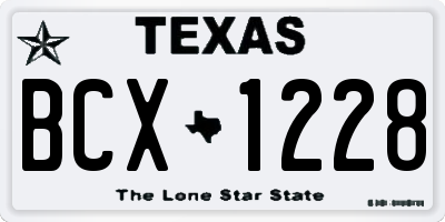 TX license plate BCX1228