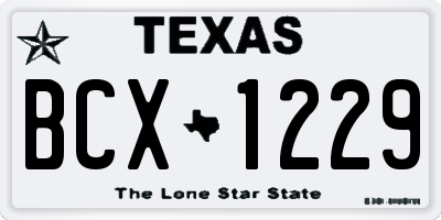 TX license plate BCX1229