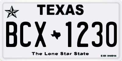 TX license plate BCX1230