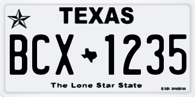 TX license plate BCX1235