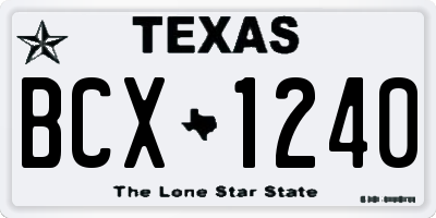 TX license plate BCX1240