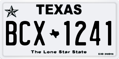 TX license plate BCX1241