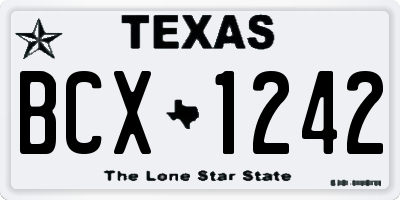 TX license plate BCX1242