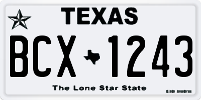 TX license plate BCX1243