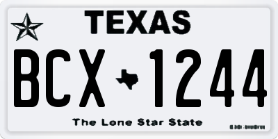 TX license plate BCX1244