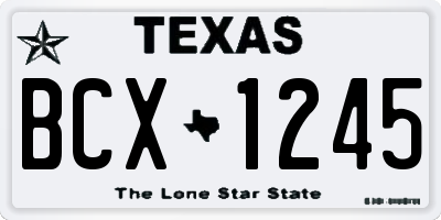 TX license plate BCX1245