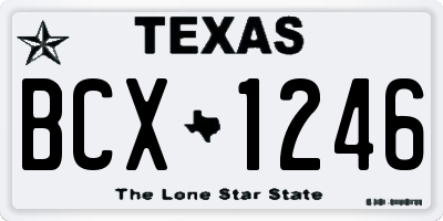 TX license plate BCX1246