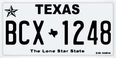 TX license plate BCX1248