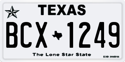TX license plate BCX1249