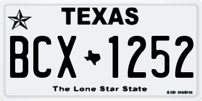 TX license plate BCX1252