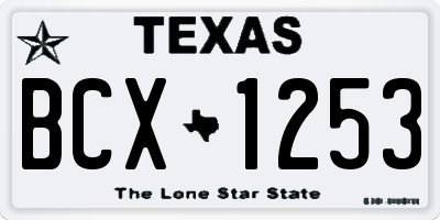 TX license plate BCX1253
