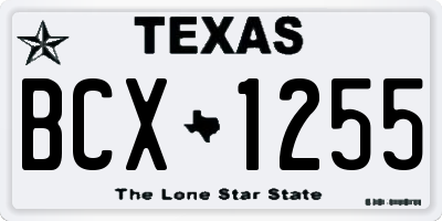 TX license plate BCX1255