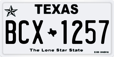 TX license plate BCX1257
